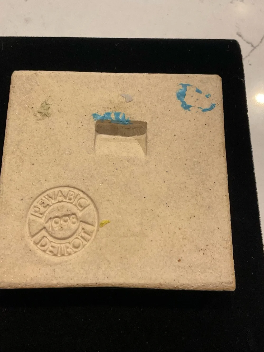 Vintage 1998 PEWABIC Ceramic TILE Tree County Core/Cabin
